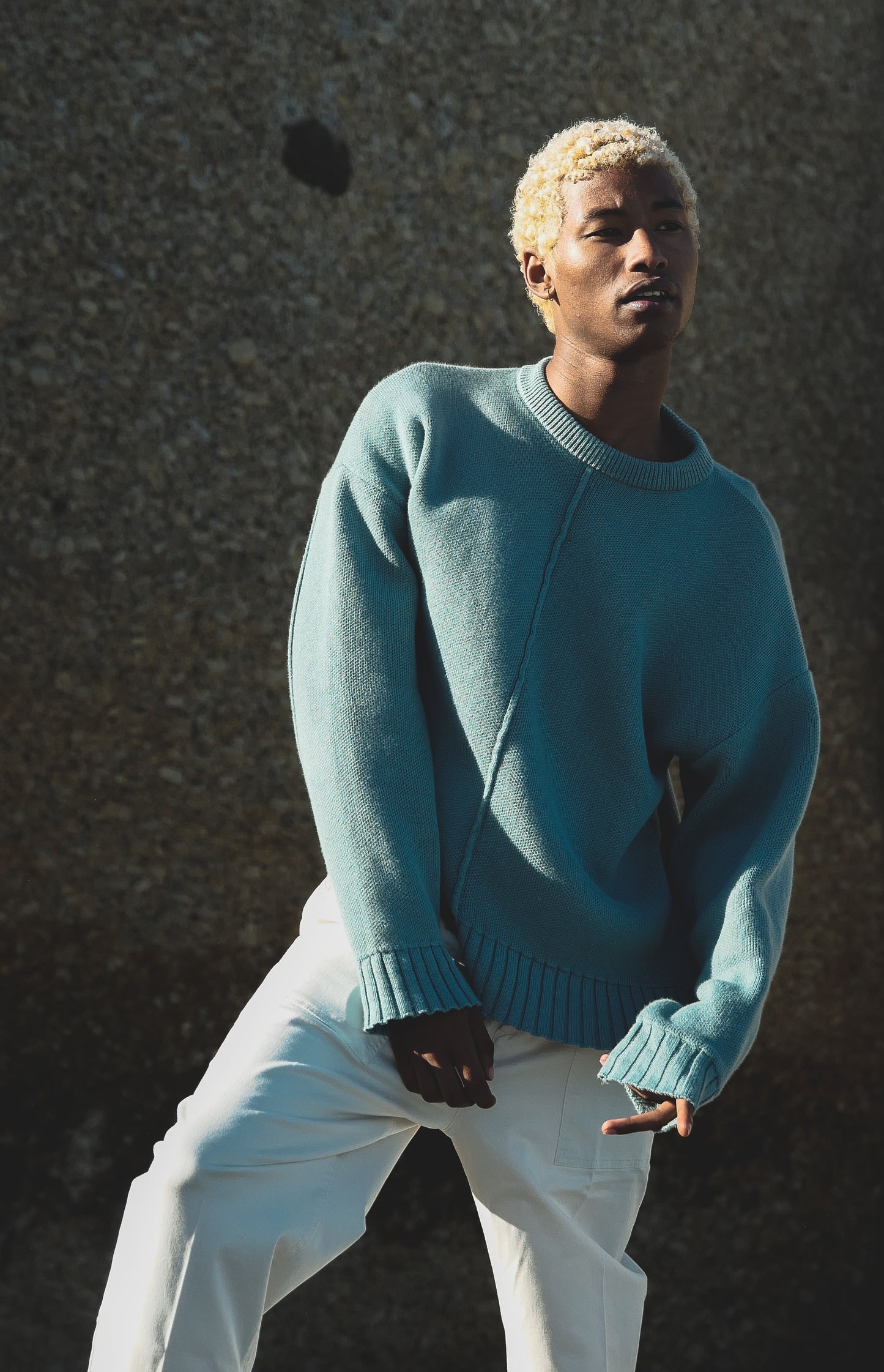 Heavy Knit Sweater - Ocean Petrol