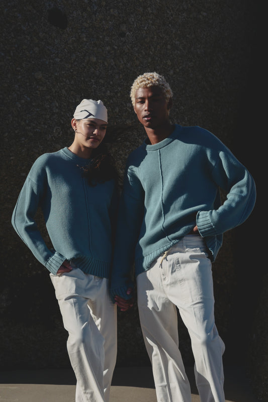 Heavy Knit Sweater - Ocean Petrol